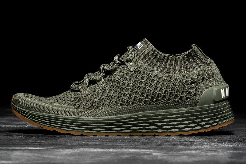 Green Nobull Army Knit Runner Women's Running Shoes | CA L1695I